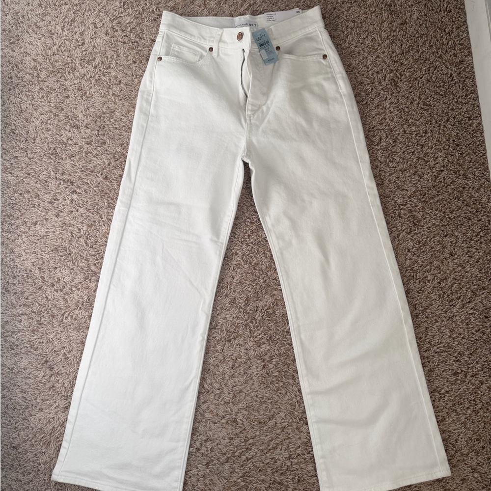 🚨🚨Brand new🚨🚨LOFT White Wide-Leg Pants